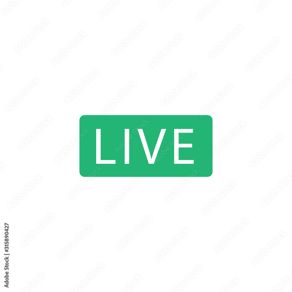 Live sign flat vector icon isolated on a white background Live sign flat vector icon isolated on a white background