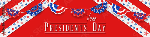 Presidents' Day. Presidents Day poster. Happy Presidents Day Background and symbols with USA flag. Vector illustration - Presidents' Day in the United States.