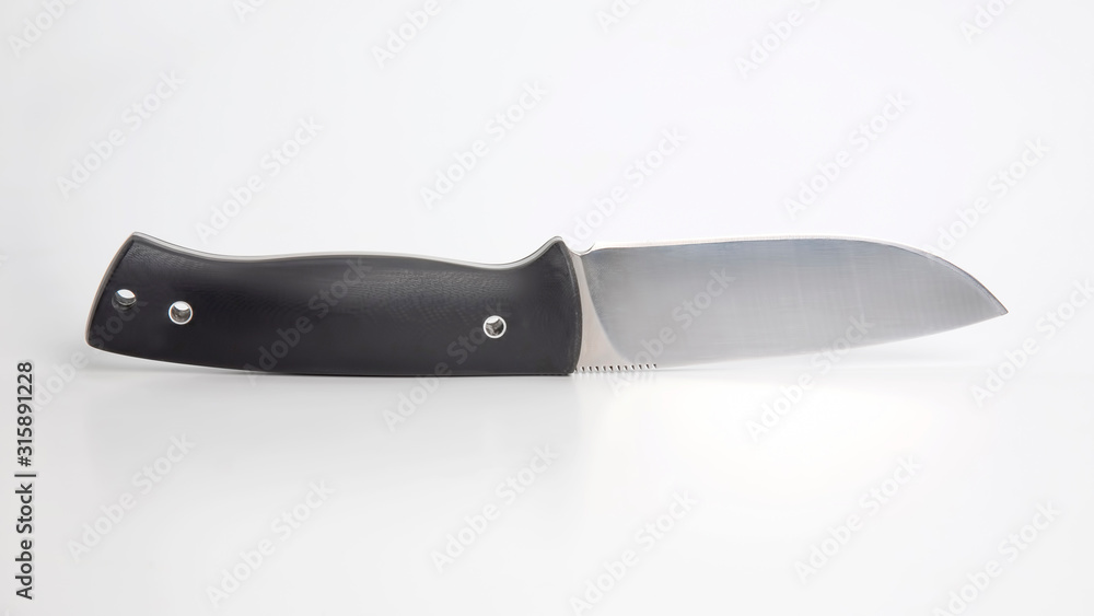 knife for camping and hunting on a white background. cutting tool. isolated object knife for camping and hunting on a white background. cutting tool. isolated object