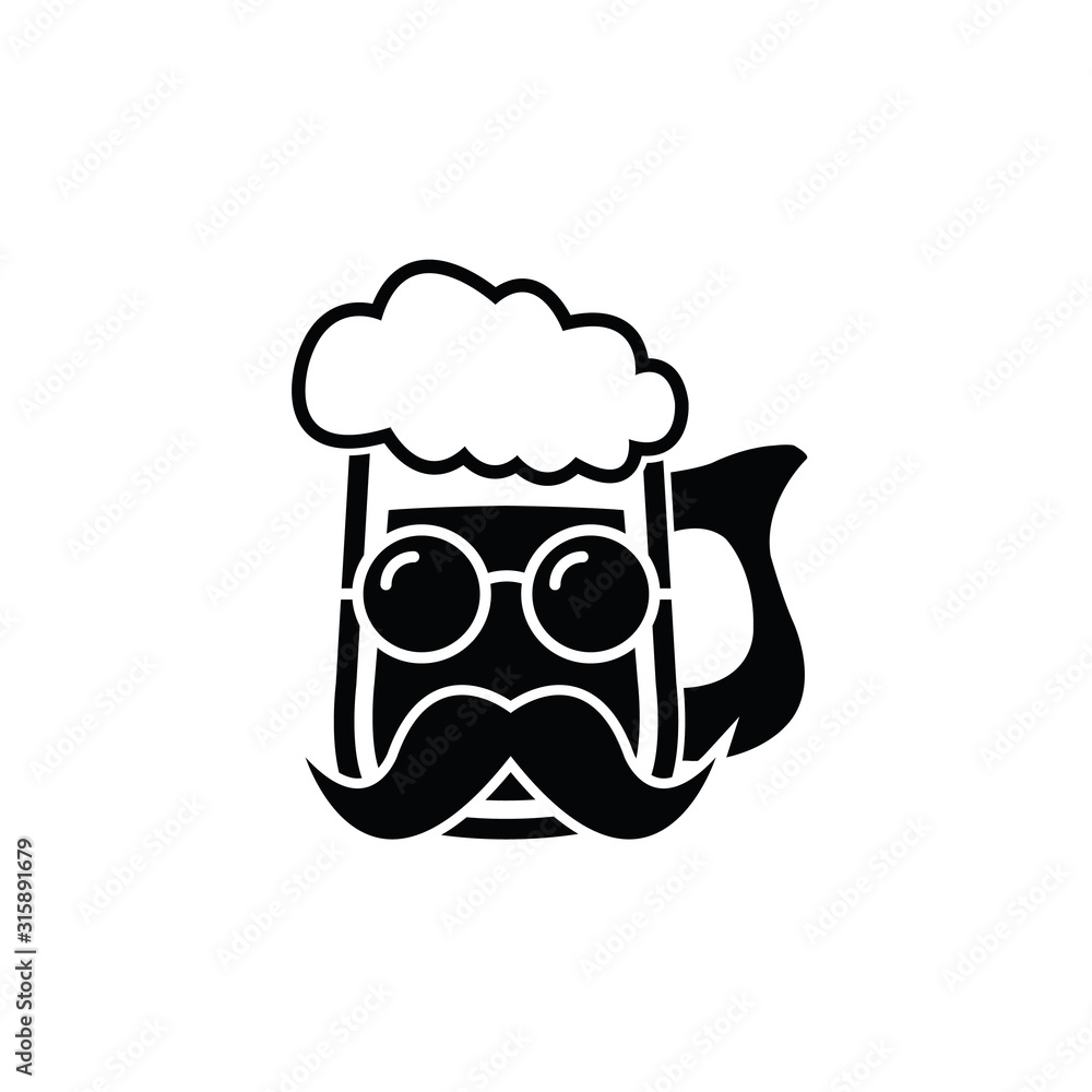 beer glass icon vector. beer pub typography, logo. Beer advertising. beer glass icon vector. beer pub typography, logo. Beer advertising.