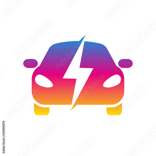 Electro car colorful icon. Trendy electro car logo concept on white background. Suitable for use on web apps, mobile apps and print media. EPS 10