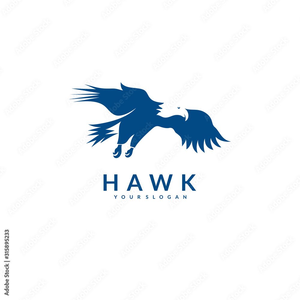 Obraz premium silhouette eagle hawk falcon . Logo bird eagle falcon hawk. Vector illustration