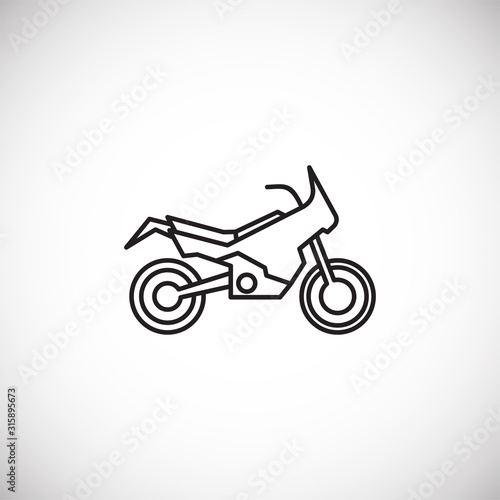 Motorcycle icon outline on background for graphic and web design. Creative illustration concept symbol for web or mobile app