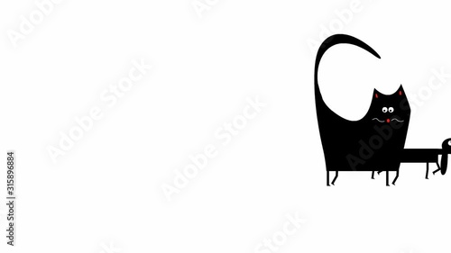 Funny cat and dog walking (cartoon animation) 