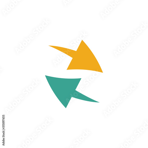 Free Download Recycling icon. two color arrows. Stock vector illustration isolated on white background - GFXLoad