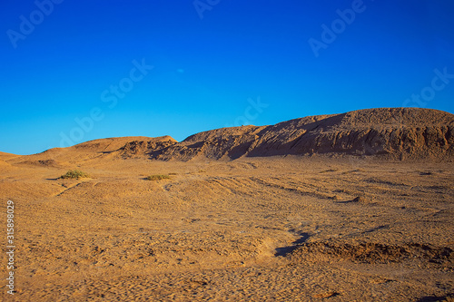 Mountainous part of the Sahara desert in Tunisia