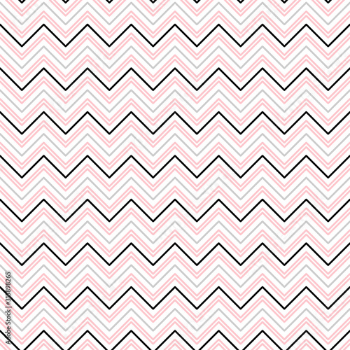 Chevron Pastel Colors Striped Background. Vector Abstract Zigzag Seamless Pattern © AllNikArt
