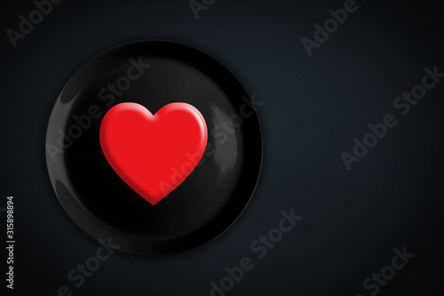 Valentine's day design on a black background