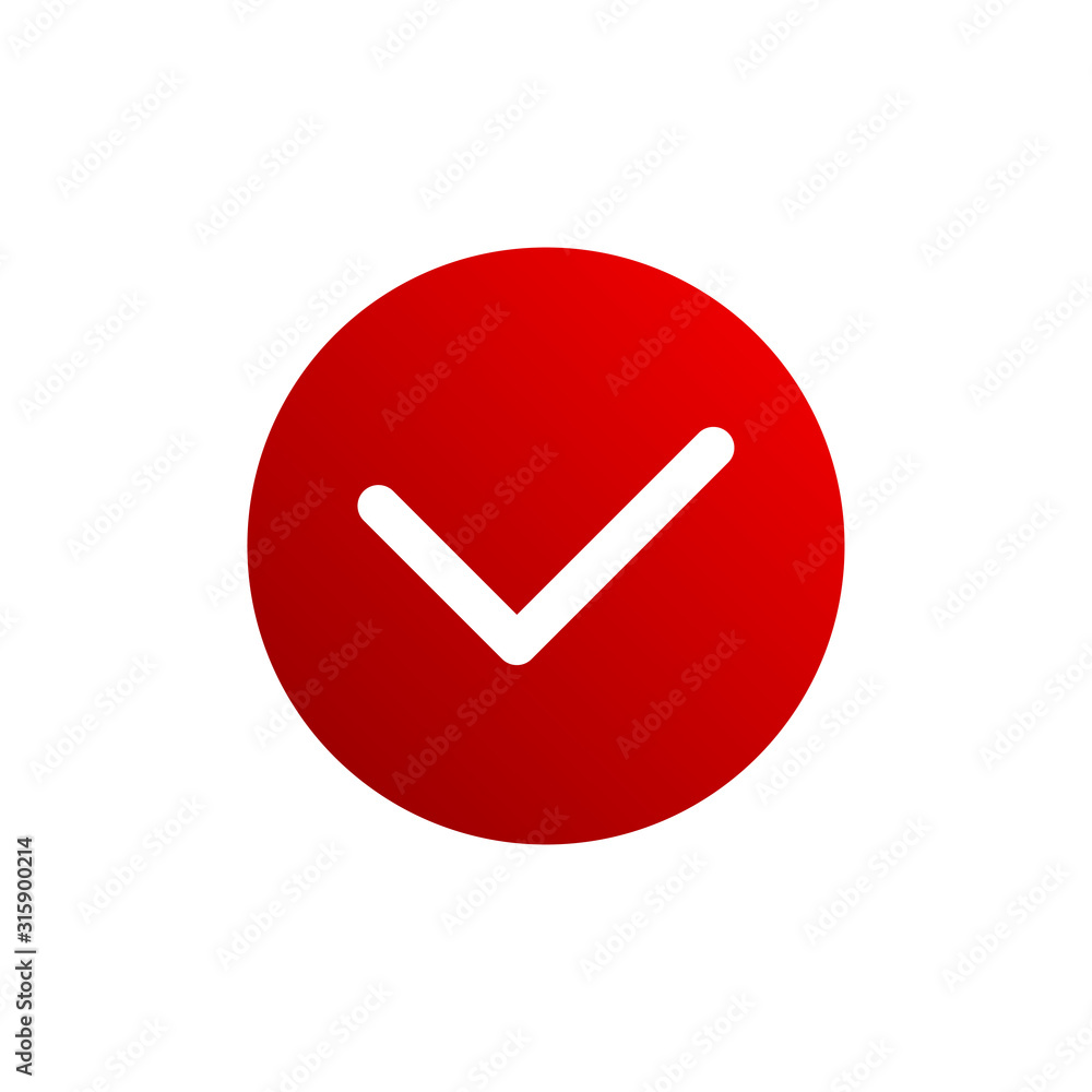 Red check mark,tick icon isolated on a white background. Red check mark,tick icon isolated on a white background.