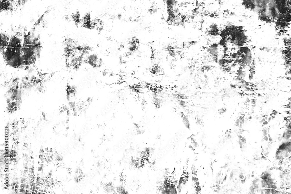 Grunge texture background of black and white. Abstract of scratches, chips, scuffs, cracks.