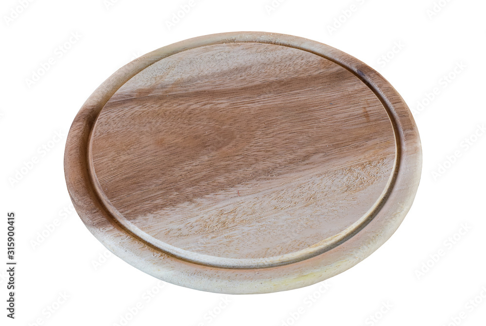 Circular wooden cutting board isolated on a white background. Circular wooden cutting board isolated on a white background.