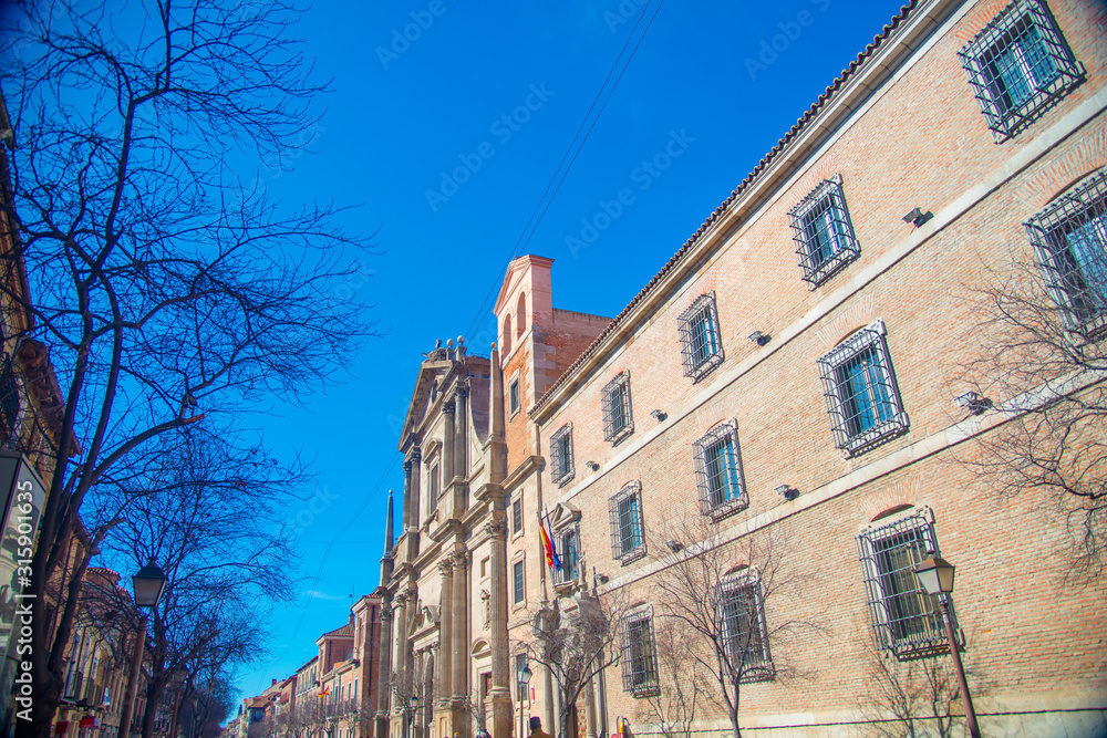 MADRID, SPAIN - February 3, 2019: Alcala de Henares is an area located nearby Madrid, Spain. Spain is an European country which has many touristic places..