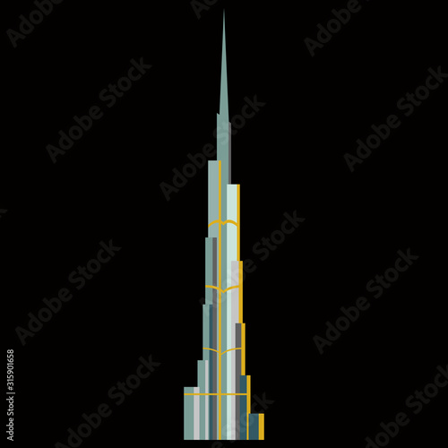Stampa su tela Burj Khalifa tower icon