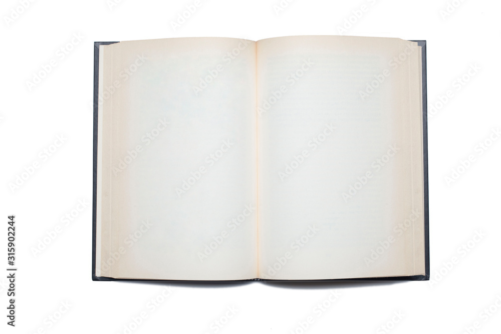 open book with blank page isolated on white background with copy space for your text open book with blank page isolated on white background with copy space for your text
