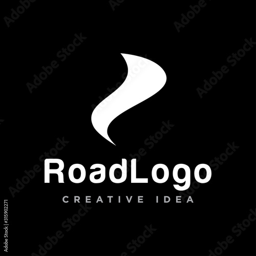 Road and Creek Logo Design Illustration