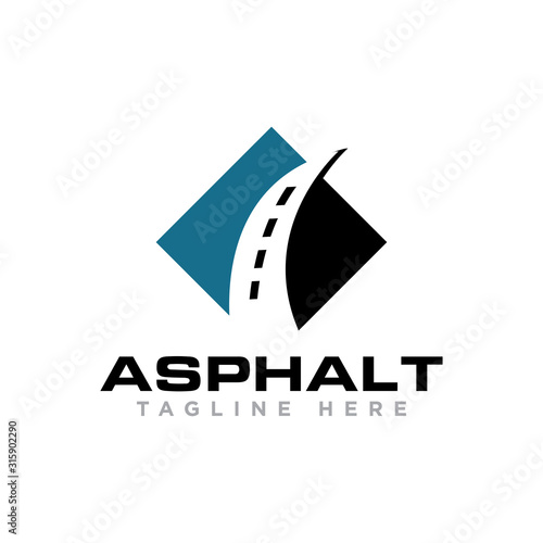 Road and Creek Logo Design Illustration