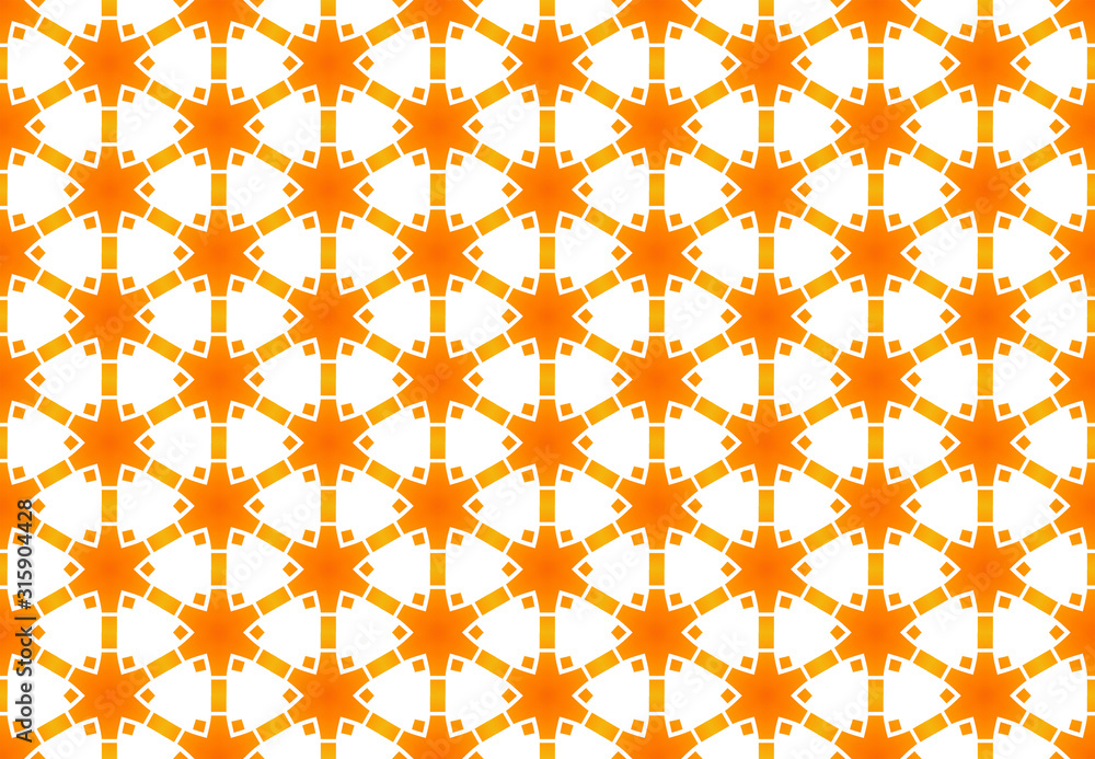 Seamless geometric pattern design illustration. Background texture. Used gradient in orange, yellow, white colors.