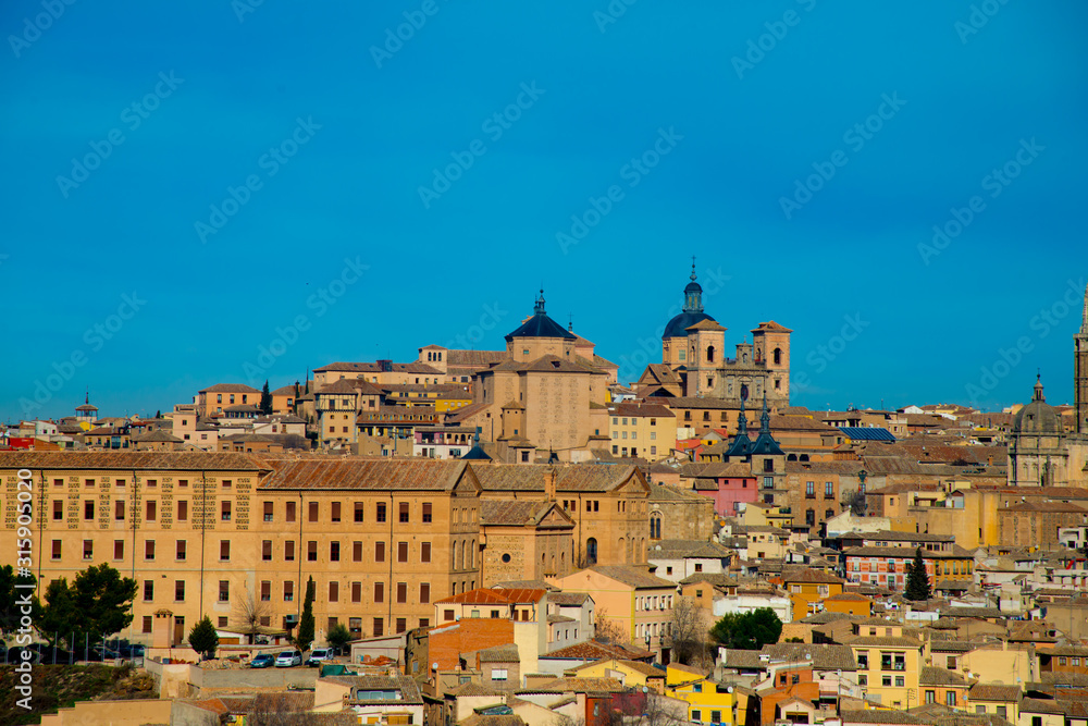 TOLEDO, SPAIN - February 4, 2019: Toledo is an ancient city located nearby Madrid, Spain. Spain is an European country which has many touristic places..