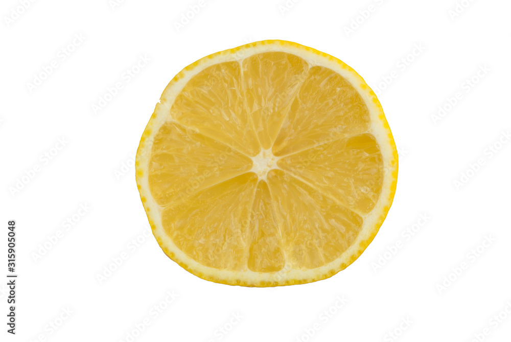 slice of lemon isolated on white background slice of lemon isolated on white background