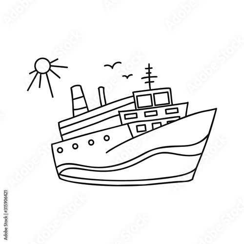 The outline of the ship