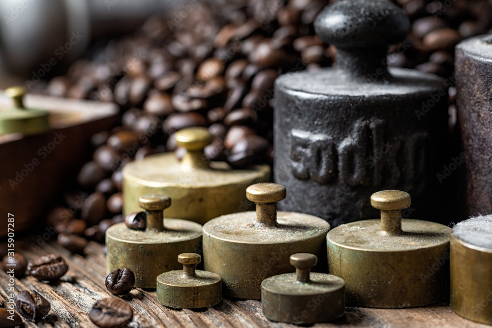 metal weights with coffee beans metal weights with coffee beans