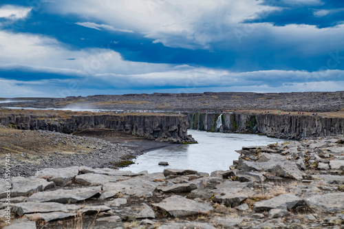 Amazing Iceland landscape at Dettifoss waterfall in Northeast Iceland region. reputed to be the most powerful waterfall in Europe. © Dasya - Dasya