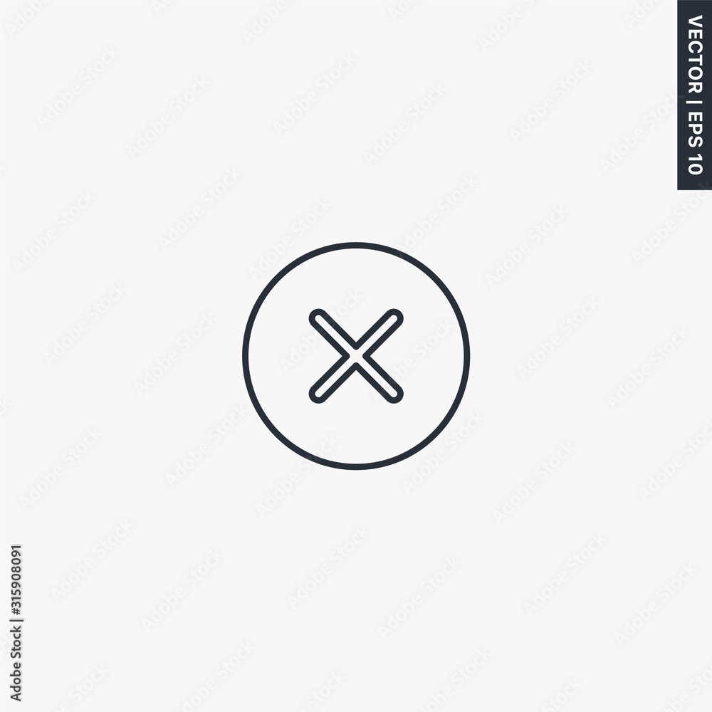 Close icon, linear style sign for mobile concept and web design Close icon, linear style sign for mobile concept and web design