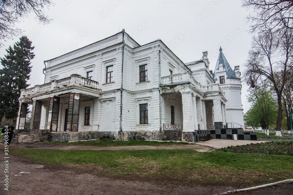 Tereschenko Palace in he style of French Renaissance Revival architecture.  Andrushivka, Zhytomyr Oblast, Ukraine