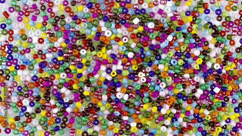 Colorful beads on a white background