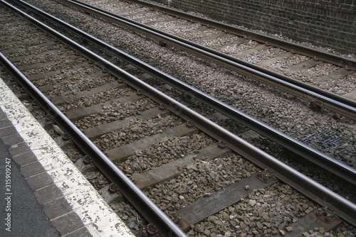 Railway tracks in a small english town