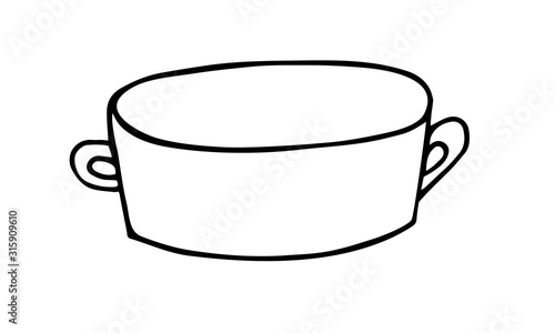 Minimalism. Black and white graphics. Basin washing clothes.