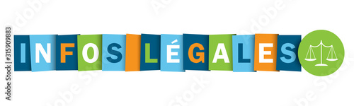 Bouton web typographique multicolore vecteur INFOS LEGALES