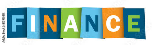 FINANCE colorful vector typographic banner