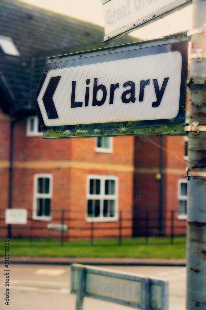 Obraz premium A library sign
