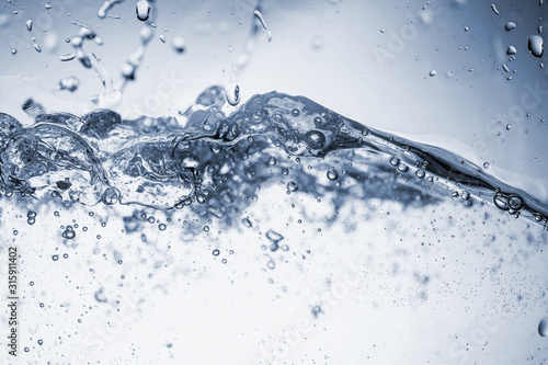 Water splashes with bubbles.