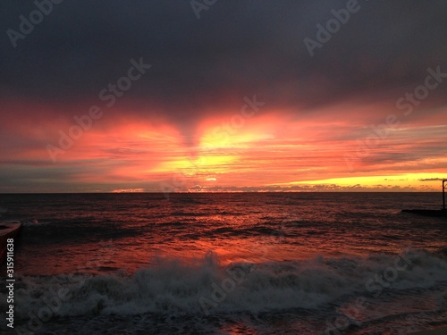 sunset over the sea © Sergey