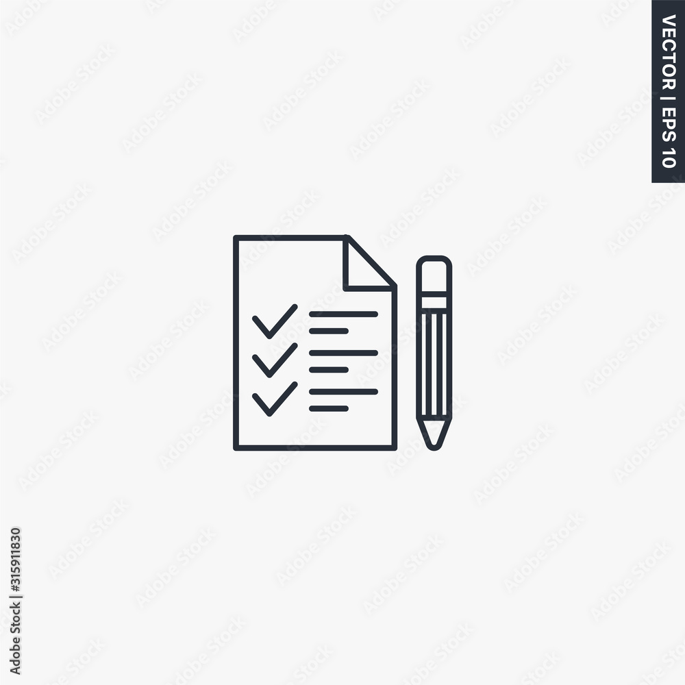 Testing icon, linear style sign for mobile concept and web design Testing icon, linear style sign for mobile concept and web design
