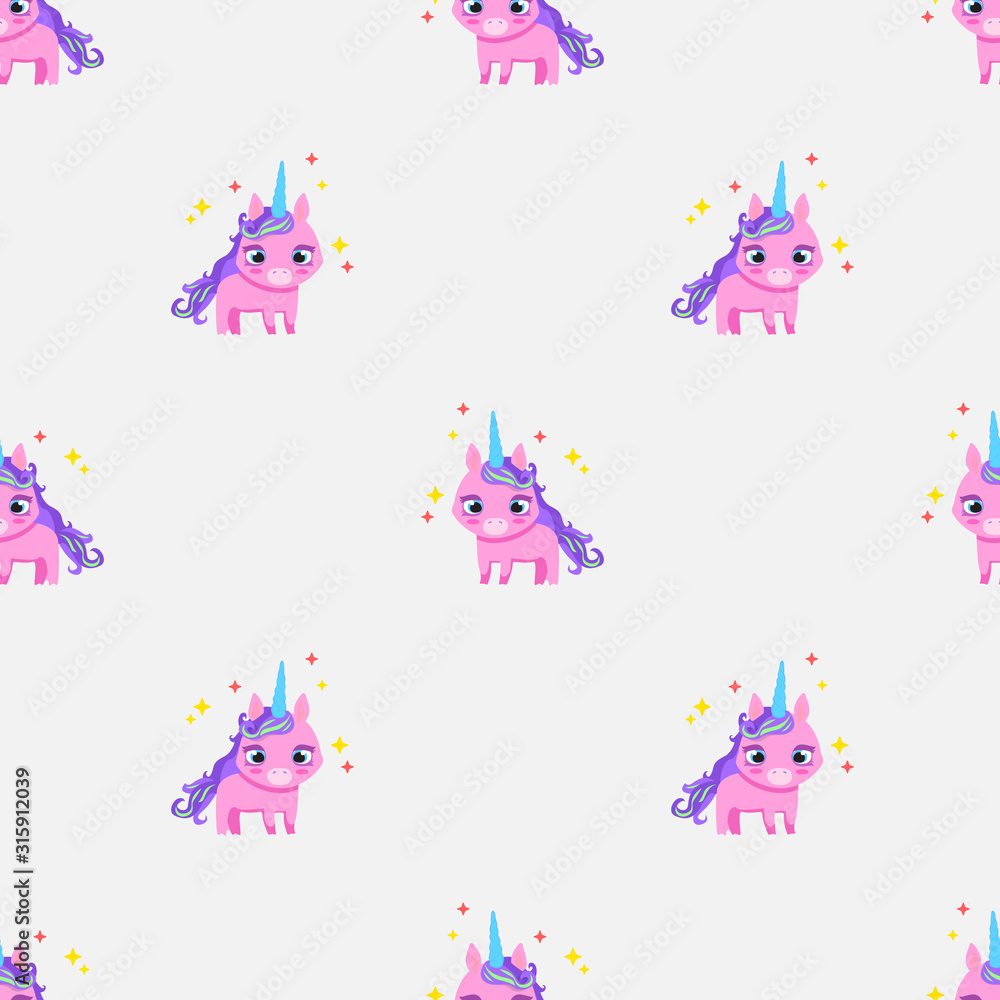 Obraz premium seamless pattern with red unicorn