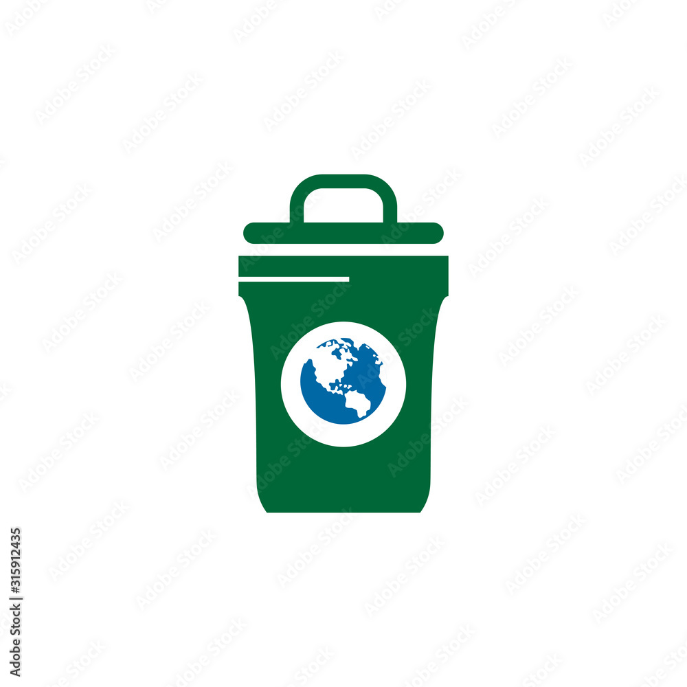 Trash bin icon logo design vector illustration template Trash bin icon logo design vector illustration template