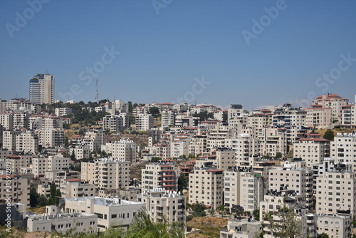 CIty landscape of Ramallah on a sunny day