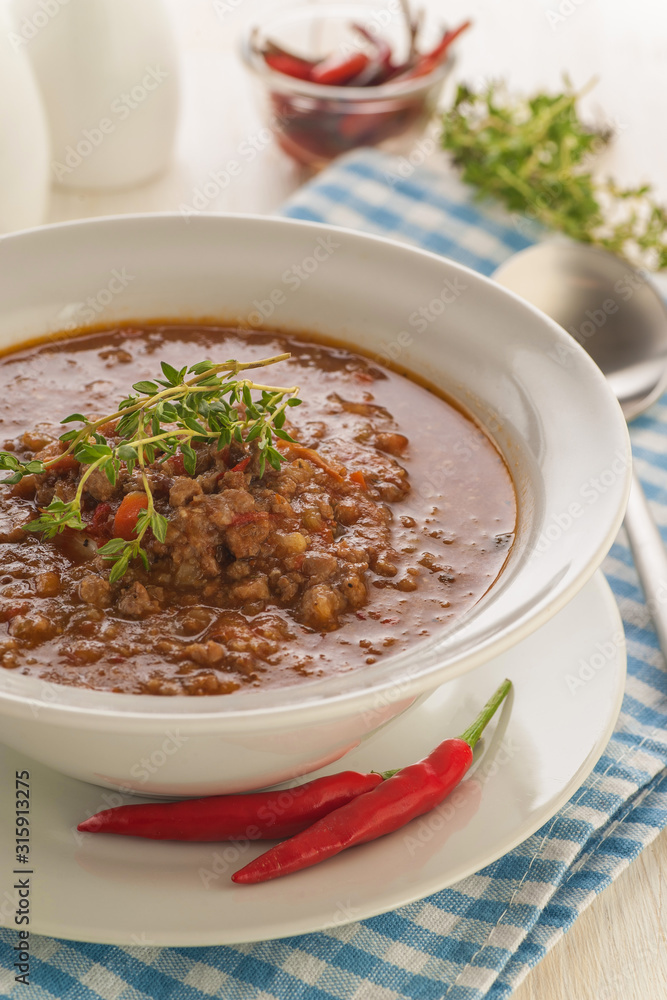 Hamburger cauliflower soup. Hamburger cauliflower soup.