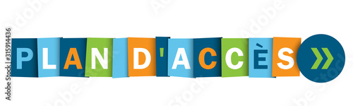 Bouton web typographique multicolore vecteur PLAN D'ACCES