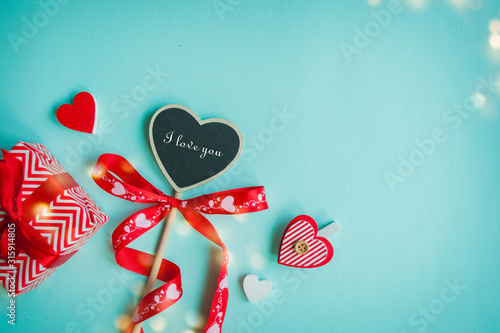Valentines Day background. Heart with tag
