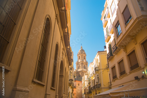 ANDALUSIA, SPAIN - February 6, 2019: Malaga is a town in Granada, Spain. It is known as La Malaga de Picaso.