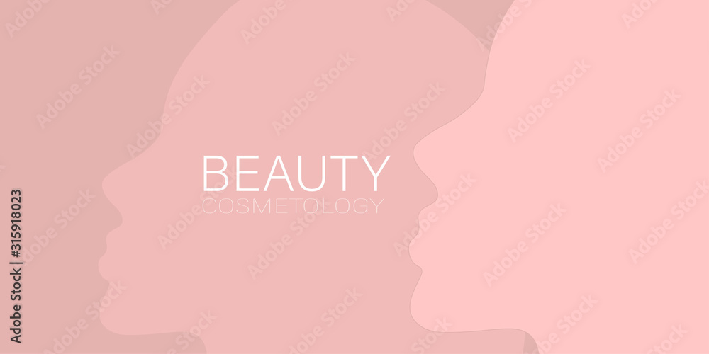 Female profile. Vector template on the theme of beauty care