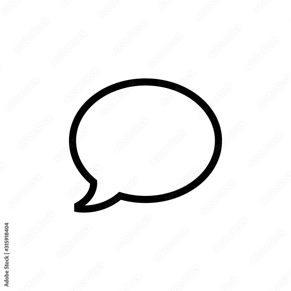 Speech bubble flat vector icon isolated on white background Speech bubble flat vector icon isolated on white background
