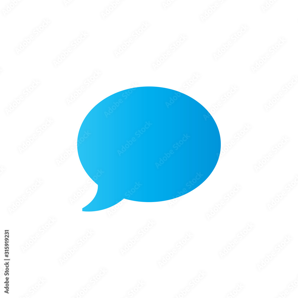 Speech bubble flat vector icon isolated on white background Speech bubble flat vector icon isolated on white background
