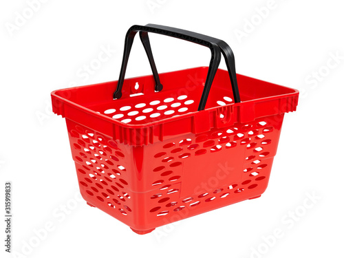 Foto Close up of empty red shopping basket