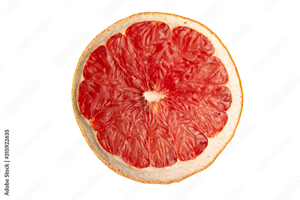 Dry Grapefruit. slice isolated on white background Dry Grapefruit. slice isolated on white background