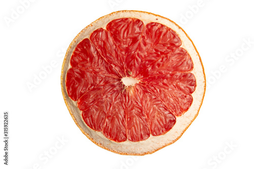 Dry Grapefruit. slice isolated on white background